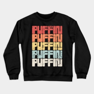 Vintage PUFFIN Text Crewneck Sweatshirt